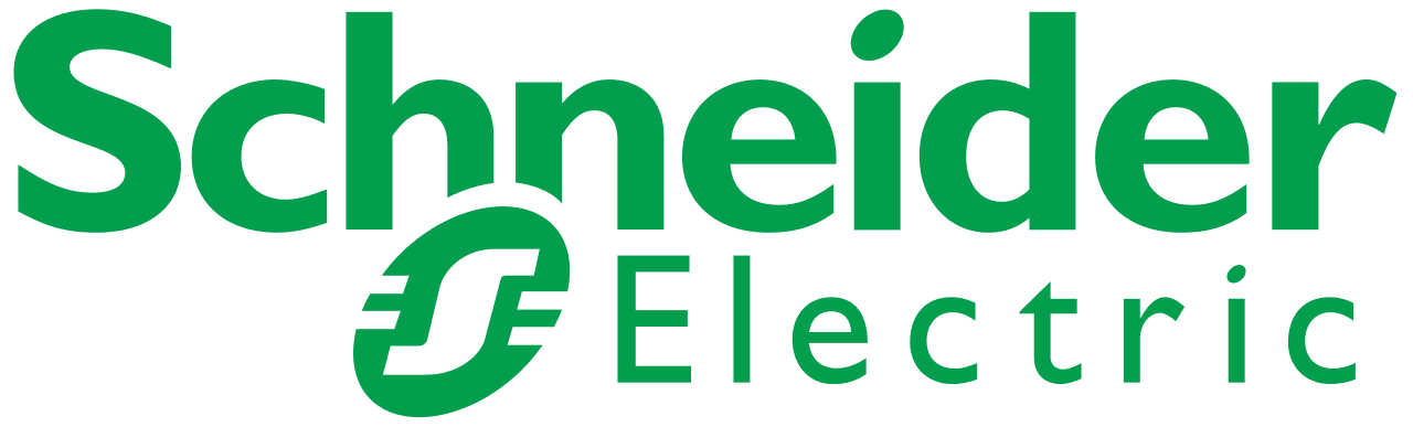 Green Schneider Electric logo featuring the company name and an abstract 'S' graphic.